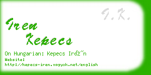 iren kepecs business card